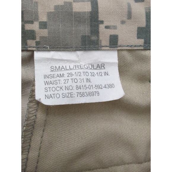 USGI ACU Camouflage Army Combat Uniform Trousers Cargo Pants Small 30 x 30 NWOT - Picture 4 of 7